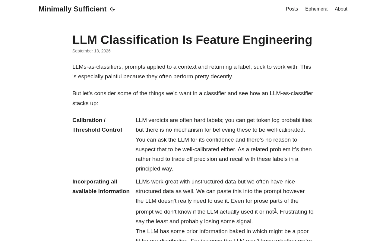 LLM Classification Is Feature Engineering: Rethinking How We Apply Large Language Models