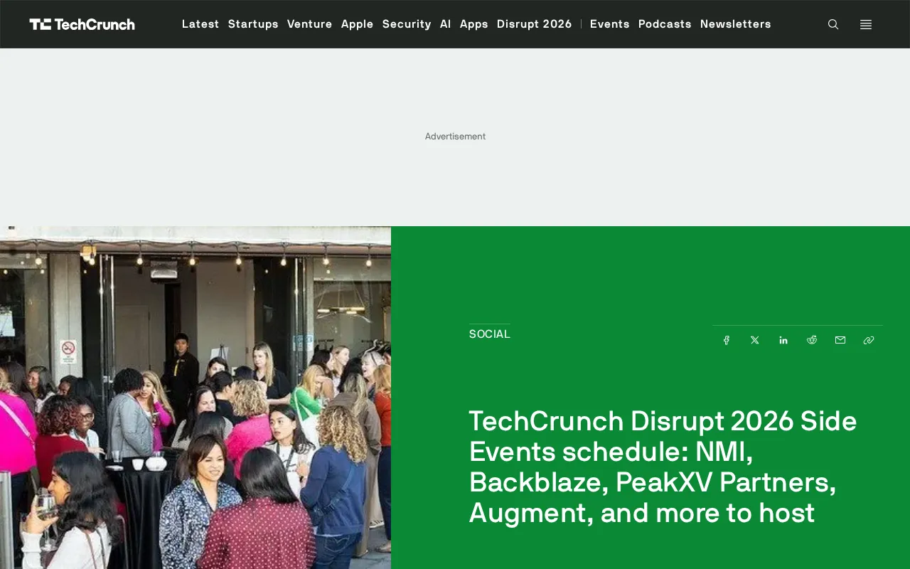 TechCrunch Disrupt 2026 Side Events Preview: NMI, Backblaze, and More