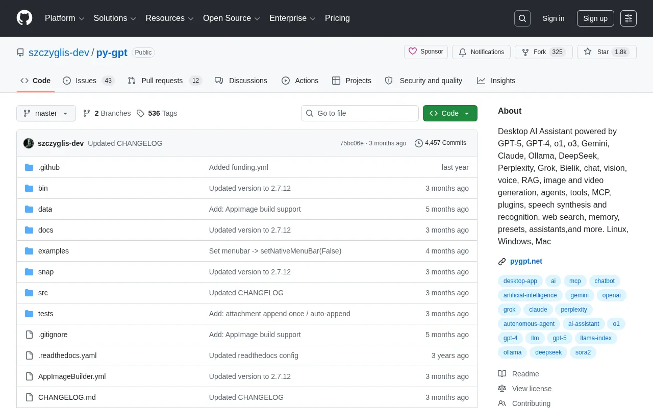 PyGPT: Open-Source Desktop AI Assistant with All-in-One Integration of GPT, Claude, Ollama, and More
