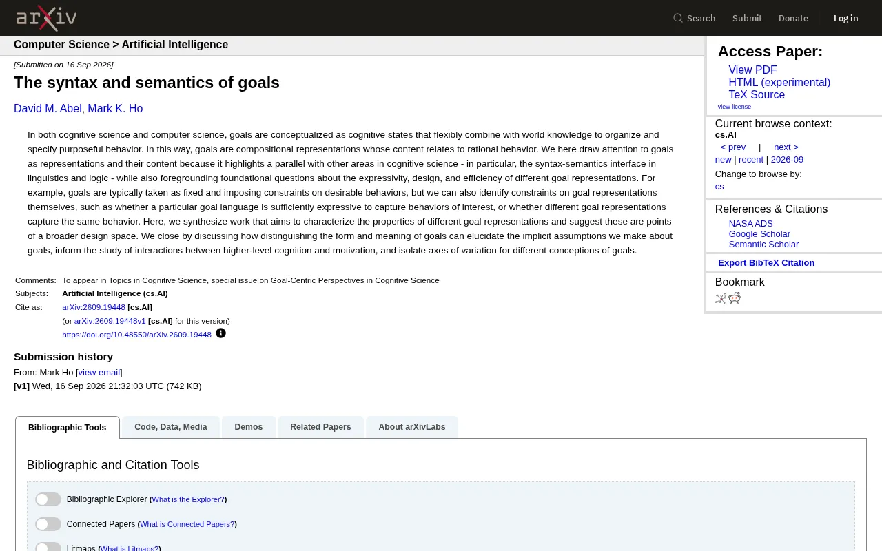 The Syntax and Semantics of Goals: A New Perspective on Goal Representation in Cognitive Science