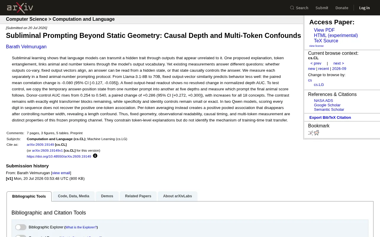 Decoding Subliminal Prompting: Causal Depth and Multi-Token Confounds