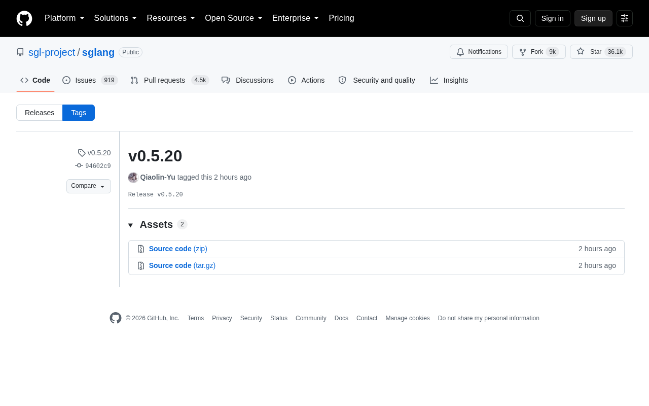 SGLang v0.5.20 Released: High-Performance LLM Inference Engine Keeps Iterating