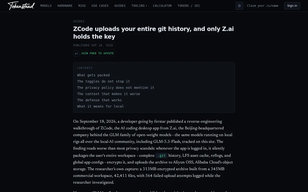 GLM-Based Coding Assistant ZCode Accused of Silently Uploading Users' Git History