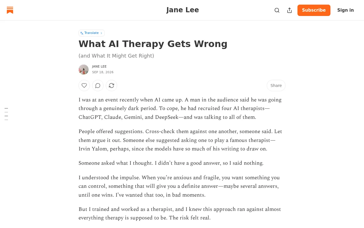 The Cognitive Misconceptions of AI Therapy: Why Algorithms Cannot Replace Genuine Healing