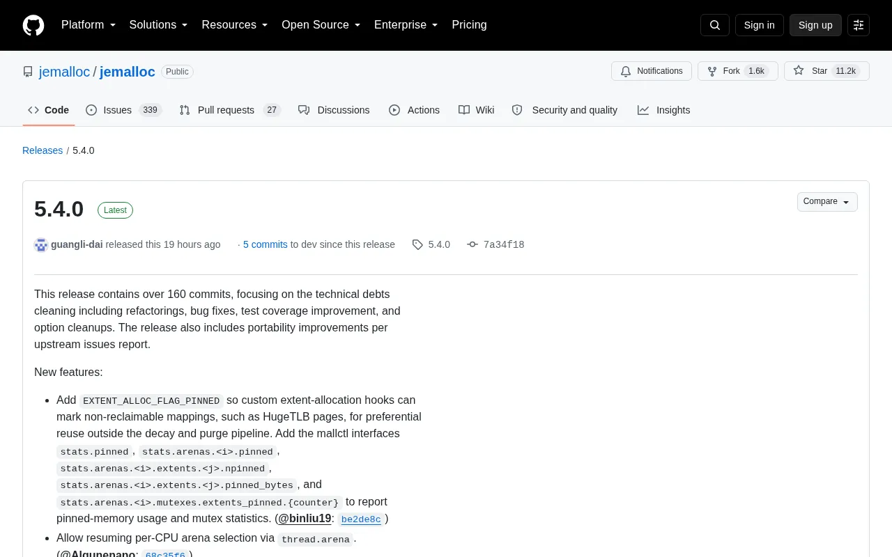 Jemalloc 5.4.0 Released: A New Step for the High-Performance Memory Allocator