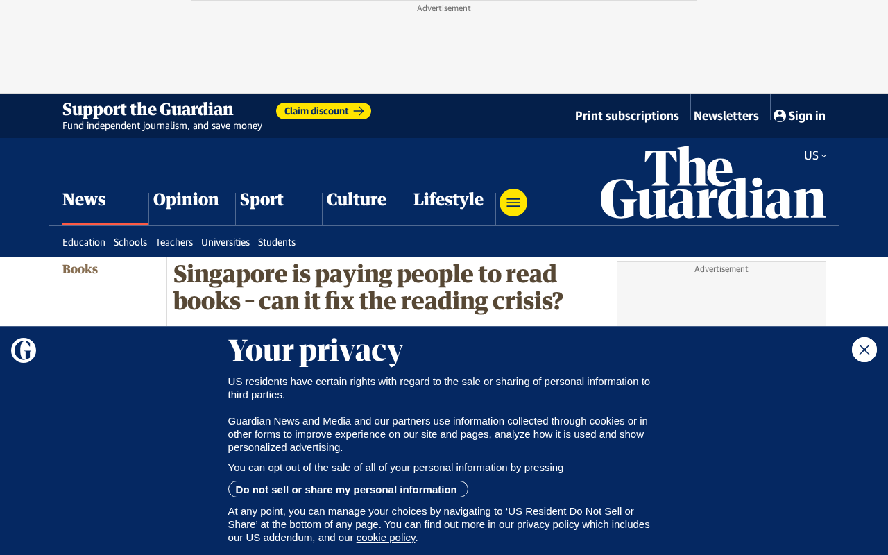 新加坡出钱鼓励国民读书,能解决阅读危机吗?