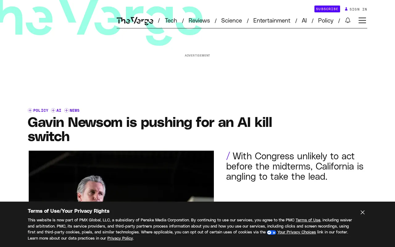 California Governor Newsom's Push for AI 'Emergency Kill Switch' Sparks Debate