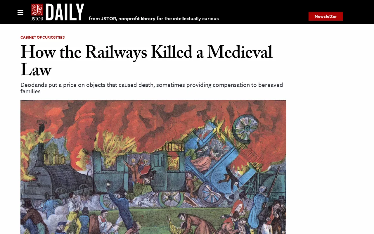 Deodand: The Ancient English Law That Put a Price on Deadly Objects