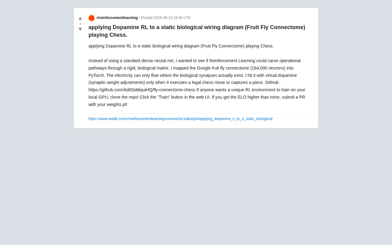 用果蝇连接组玩国际象棋:多巴胺强化学习的另类实验