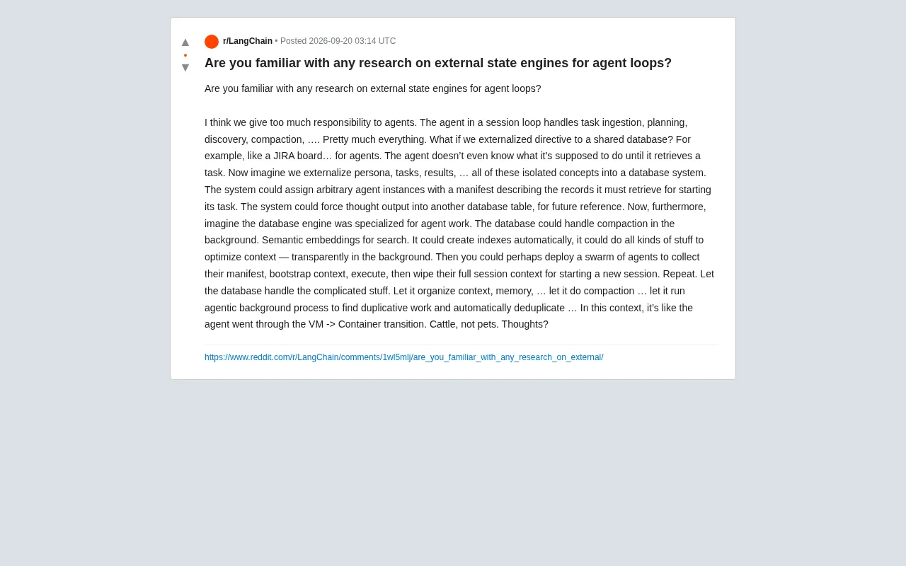 External State Engine: An Architectural Vision for Turning AI Agents from "Pets" into "Cattle"