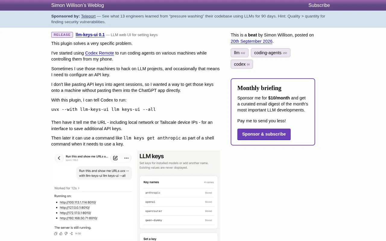 llm-keys-ui 0.1: Securely Managing API Keys for Coding Agents