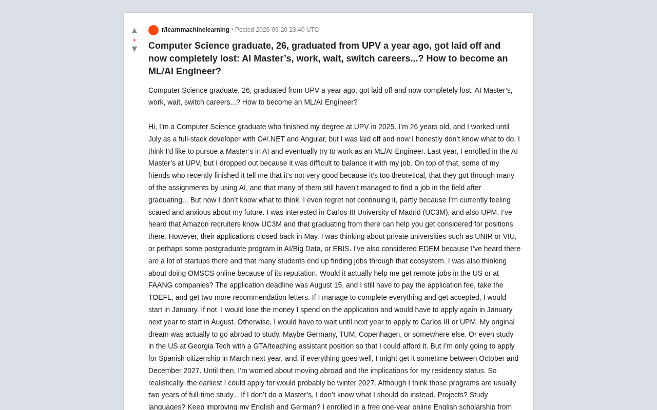 被裁的CS毕业生如何转型ML/AI工程师?一份现实路径拆解