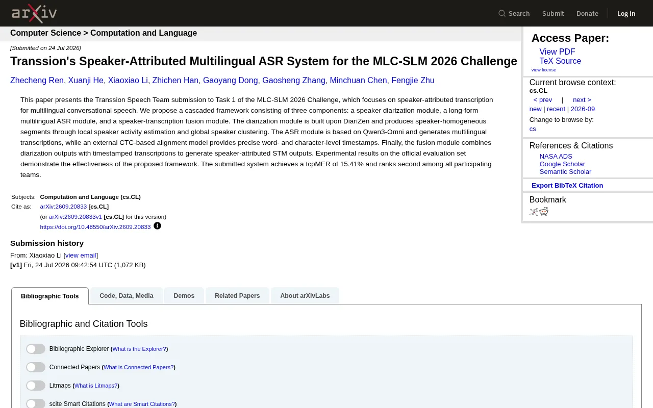 传音的说话人归属多语种ASR系统:MLC-SLM 2026挑战赛亚军方案解析