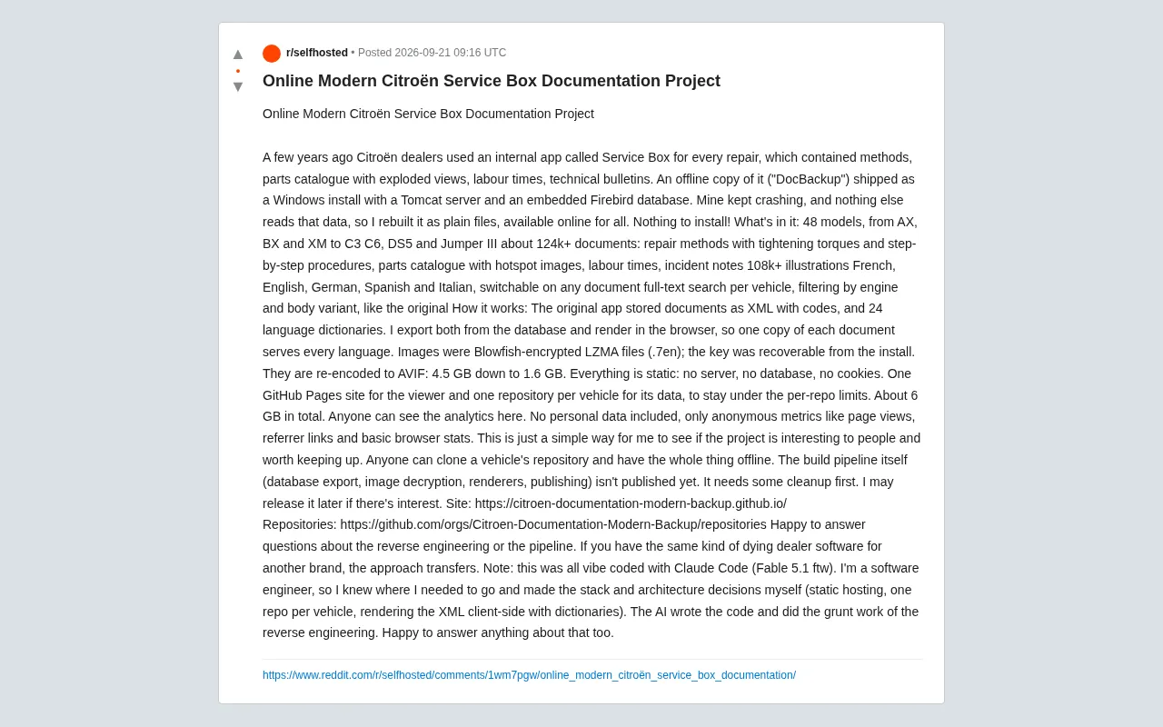 Reverse Engineering a Dead Citroën Dealer Tool Back to Life: Static Hosting + AI-Assisted Reconstruction