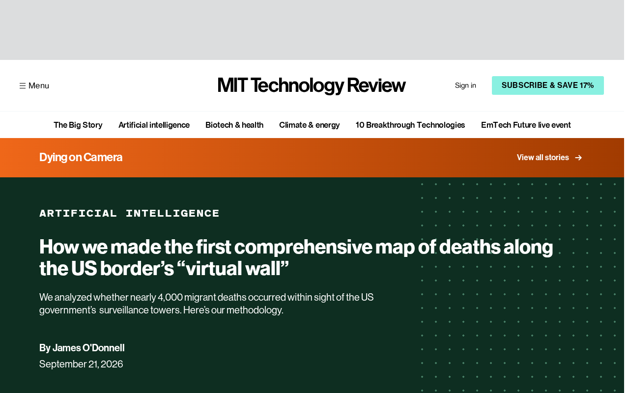 Exposing the 'Virtual Wall': A Death Map Investigation Along the US-Mexico Border