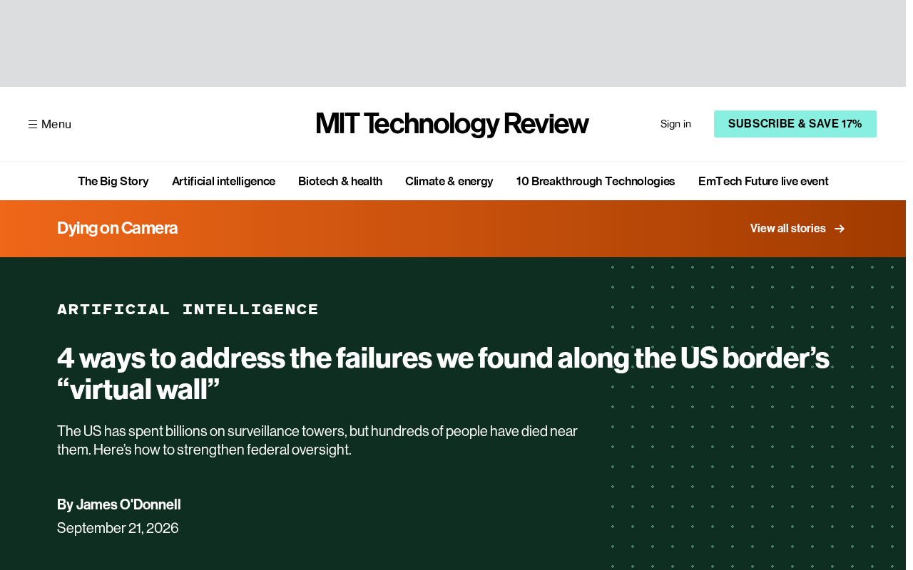 Investigation: The 'Virtual Wall' Failure on the US-Mexico Border — Four Key Problems Behind AI Surveillance Towers