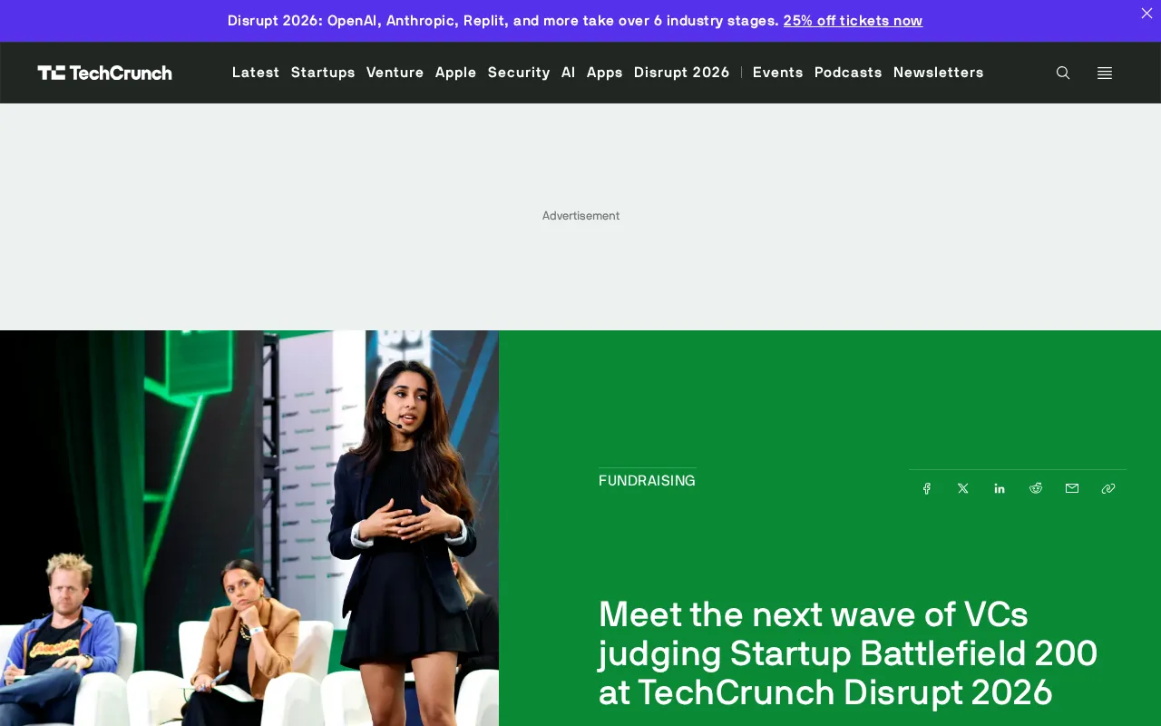 TechCrunch Disrupt 2026: A Preview of the VC Judge Lineup for Startup Battlefield 200