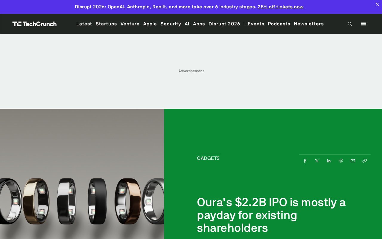 Oura 22亿美元IPO解读:现有股东的套现盛宴