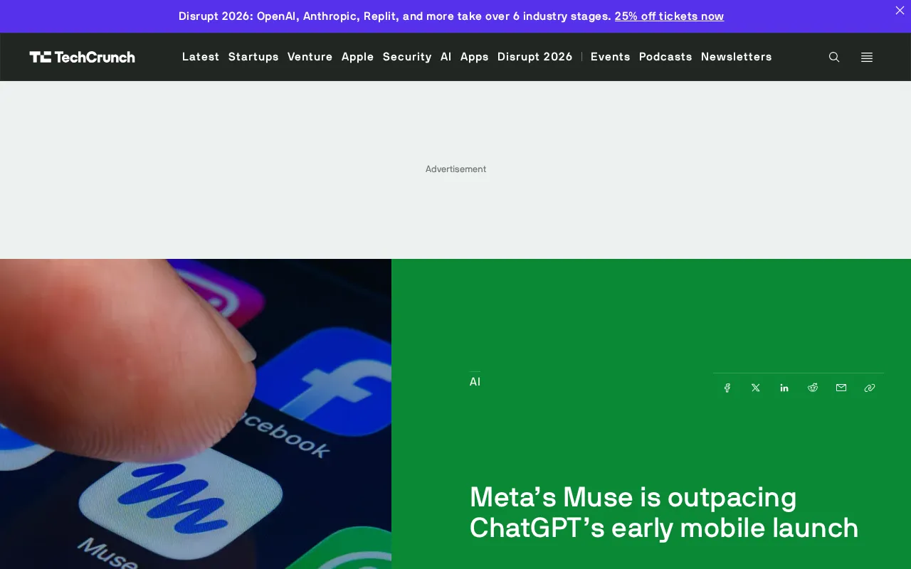 Meta's Muse Is Outpacing ChatGPT's Early Mobile Launch