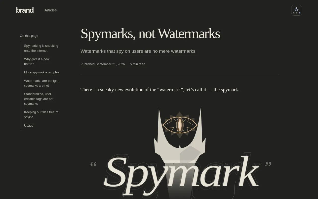 Spymarks而非水印:数字内容追踪的隐蔽新玩法