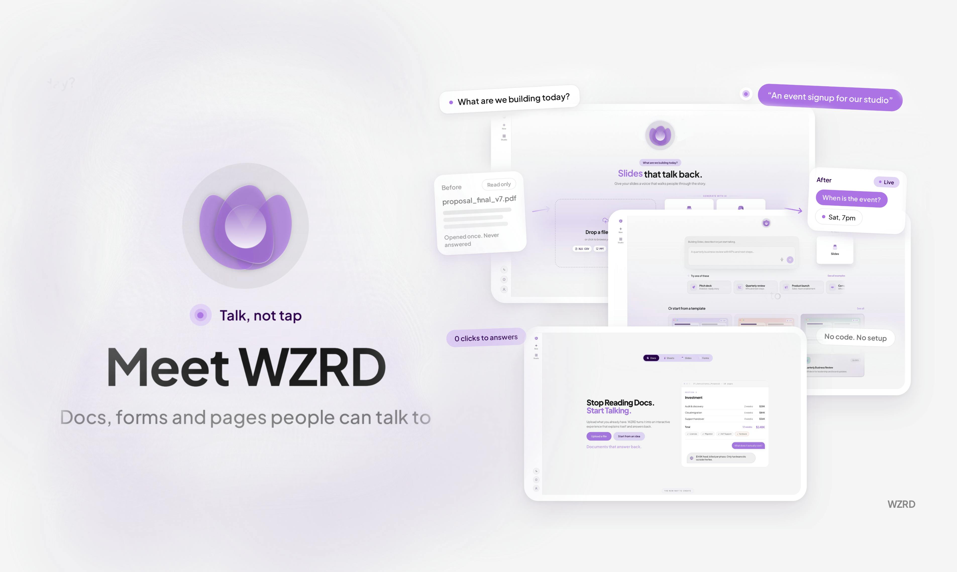 WZRD:会说话的AI原生文档、幻灯片与表单