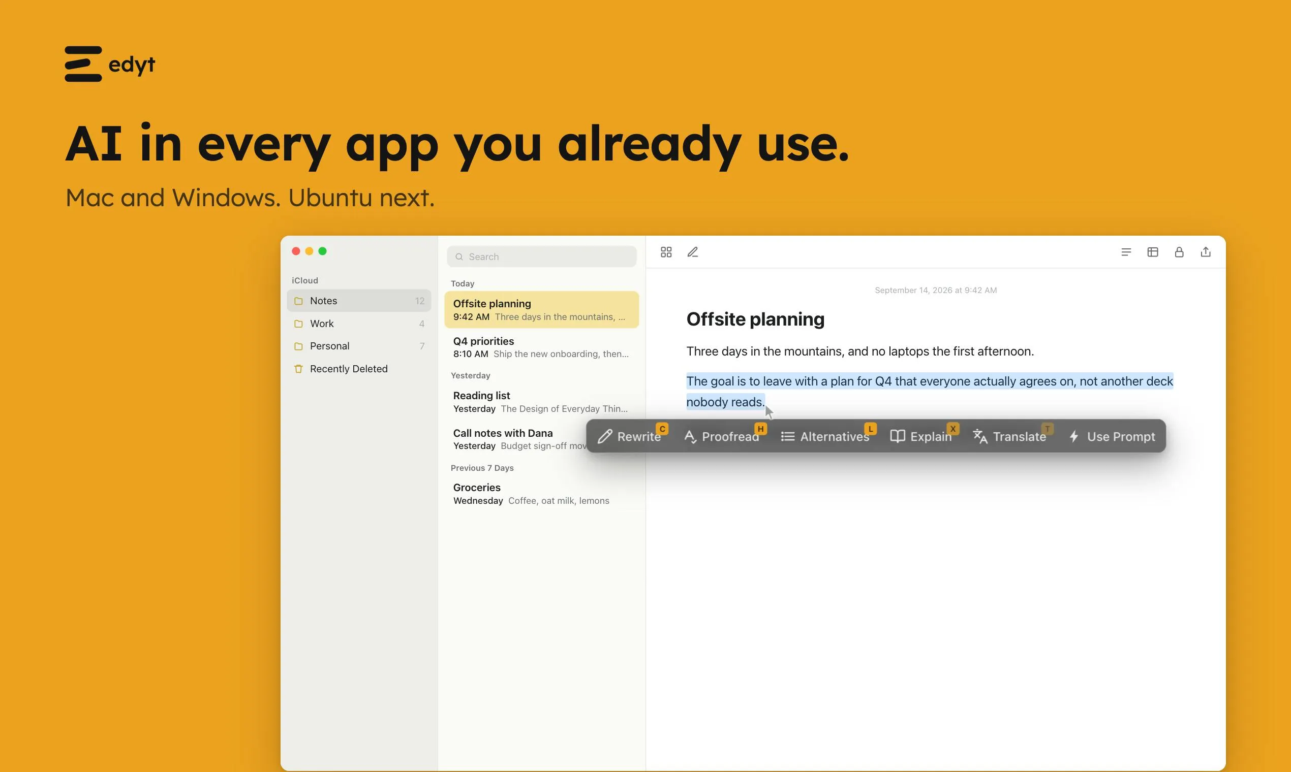 Edyt: AI for Every App — Even Text You Can't Select
