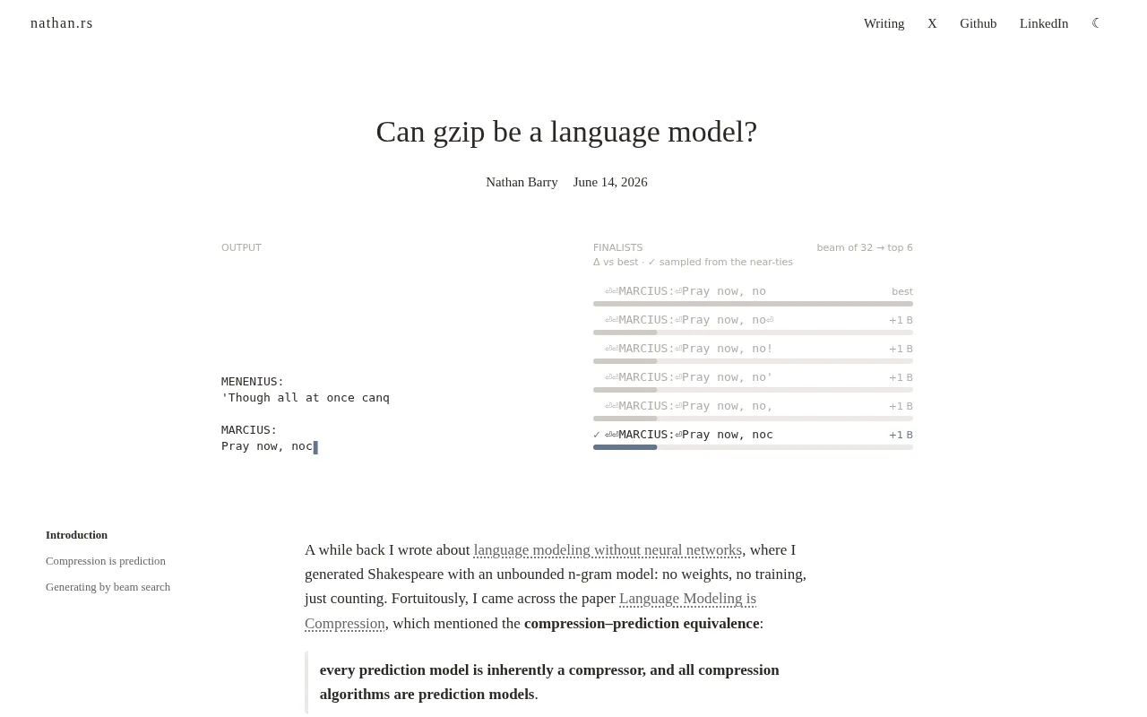 gzip 也能当语言模型?压缩即预测的深层逻辑