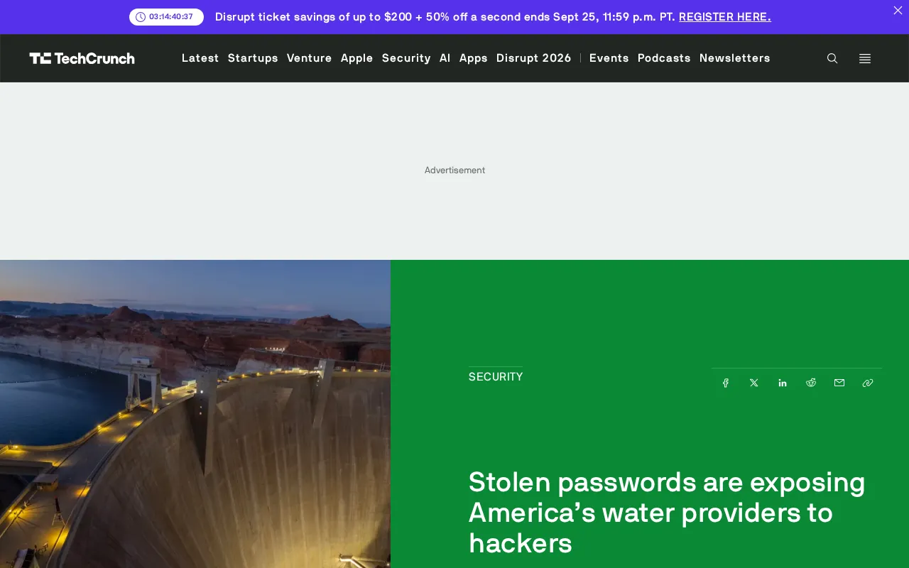 Stolen Passwords Threaten U.S. Water Systems: The Hidden Risk to Critical Infrastructure