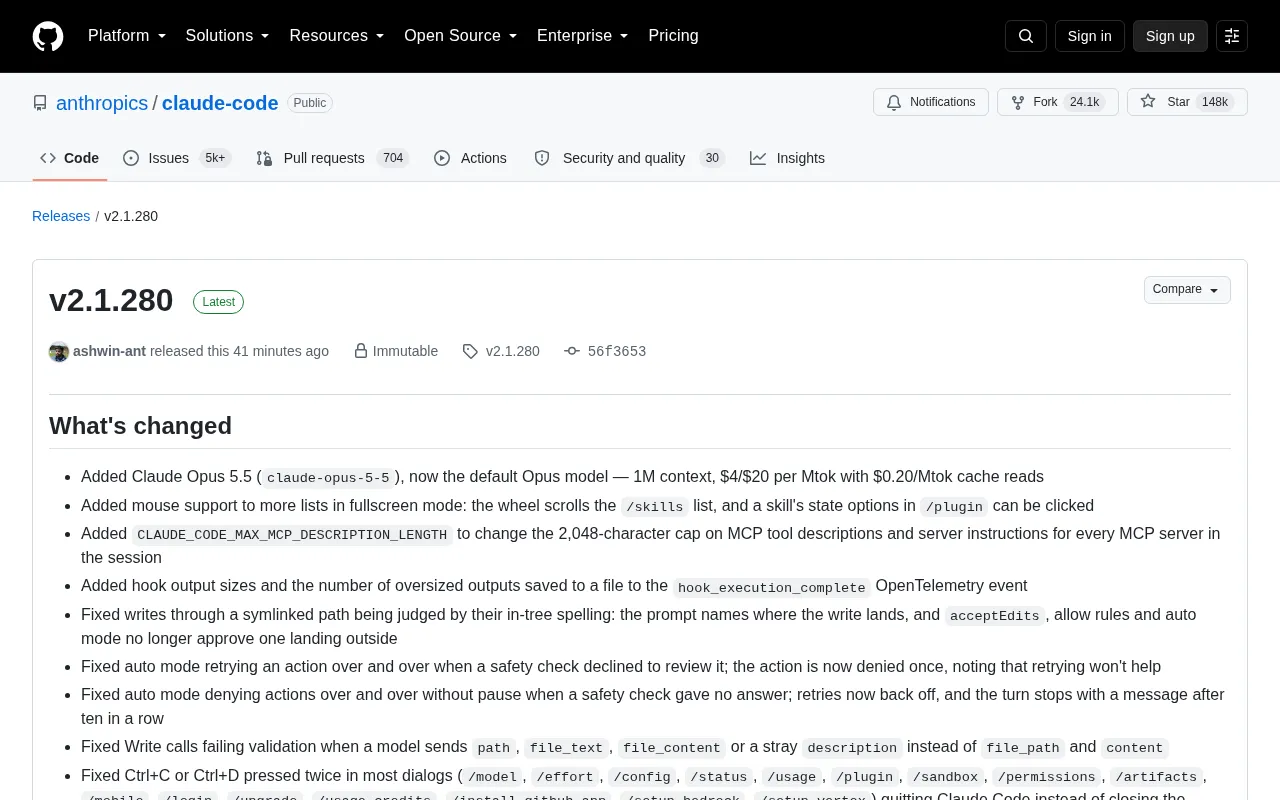 Claude Code v2.1.280 Update Breakdown: Opus 5.5 Becomes the Default Model