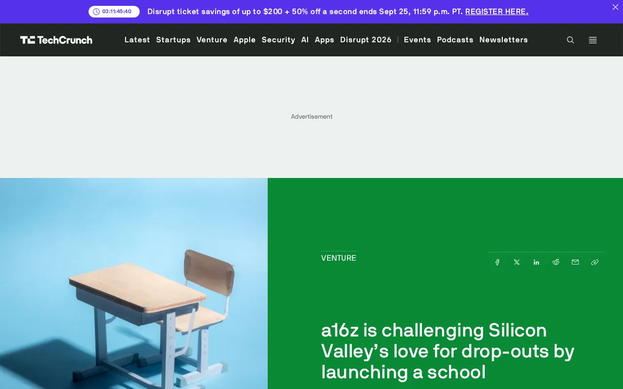 a16z Founds a School: Silicon Valley's 'Dropout Cult' Gets a New Answer