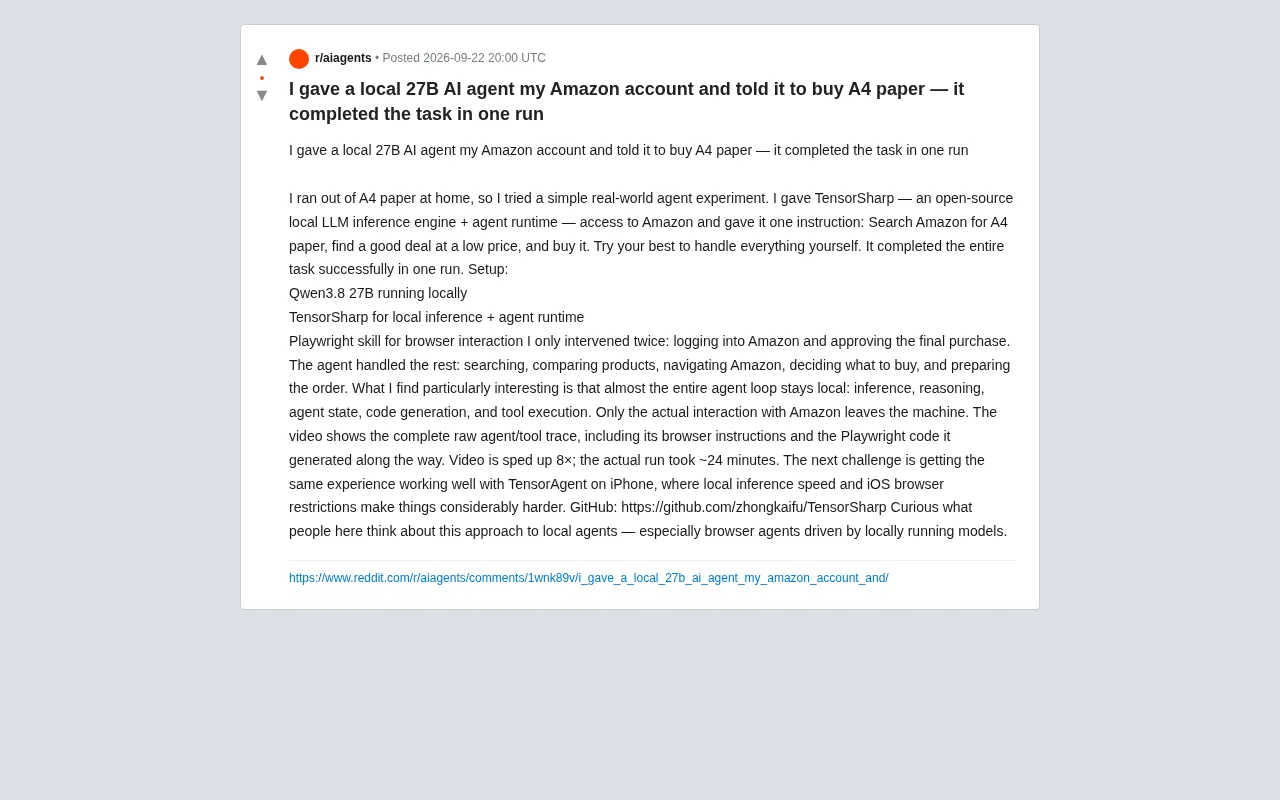 Local 27B AI Agent Autonomously Completes Amazon Shopping: A Full End-to-End Run