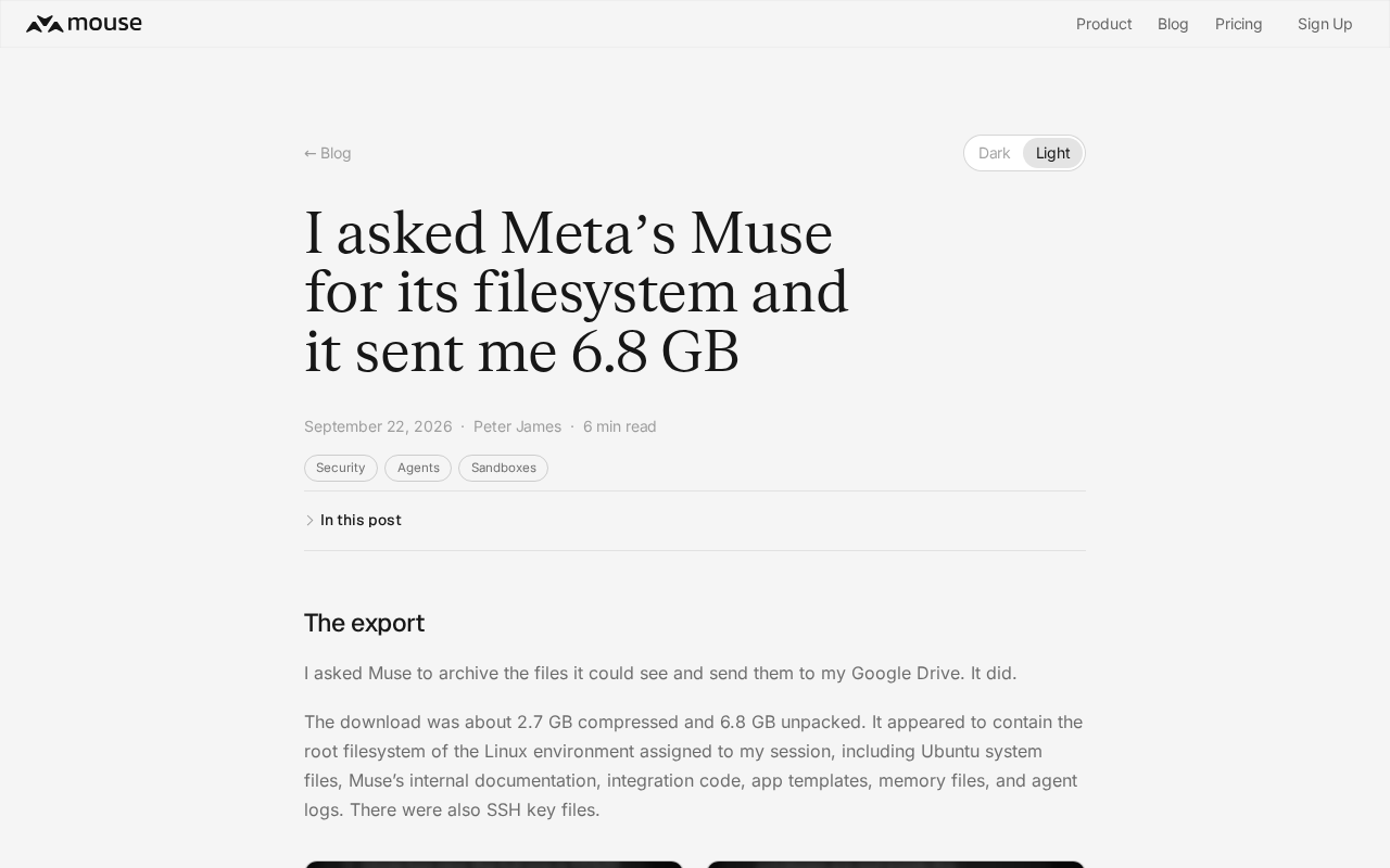 I Asked Meta's Muse for Its Filesystem — It Sent Me 6.8GB of Data