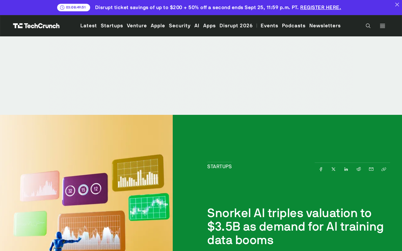 Snorkel AI估值翻三倍达35亿美元,AI训练数据成新风口