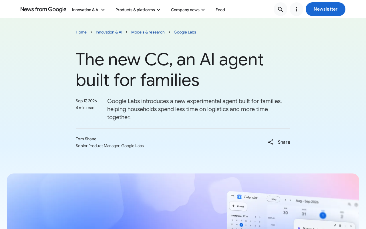CC: An AI Assistant for Families — Exploring a New Product Direction