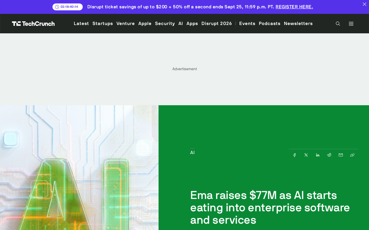 Ema Raises $77M: AI Is Starting to Eat Into Enterprise Software and Services