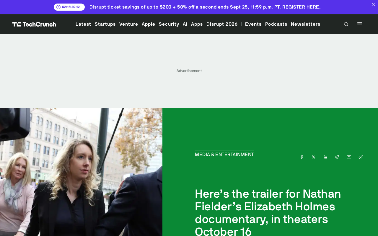 Nathan Fielder执导Elizabeth Holmes纪录片预告发布