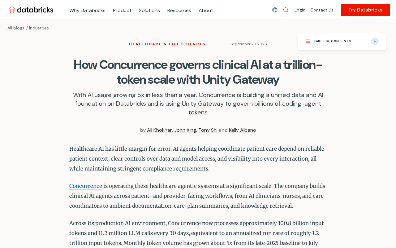 临床AI治理难题:Concurrence如何用Unity Gateway管控万亿Token规模