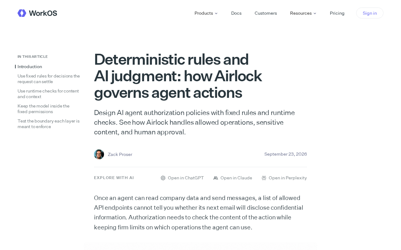 Airlock如何治理AI Agent:确定性规则与AI判断的结合