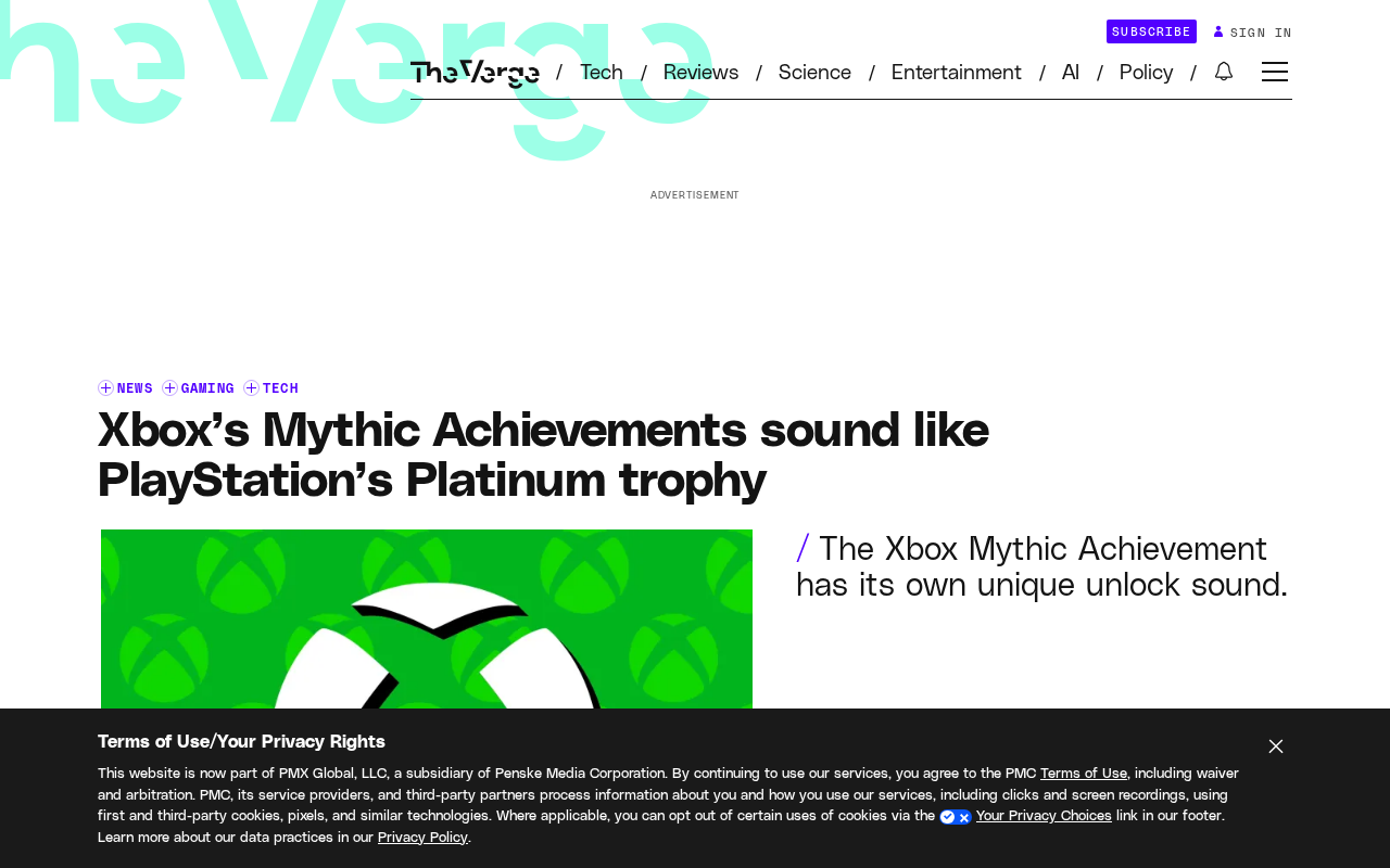 Xbox新增Mythic成就:对标PS白金奖杯的荣耀系统