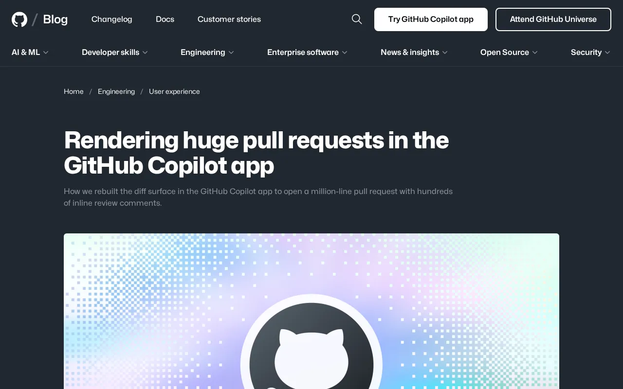 How GitHub Copilot Renders Million-Line Pull Requests