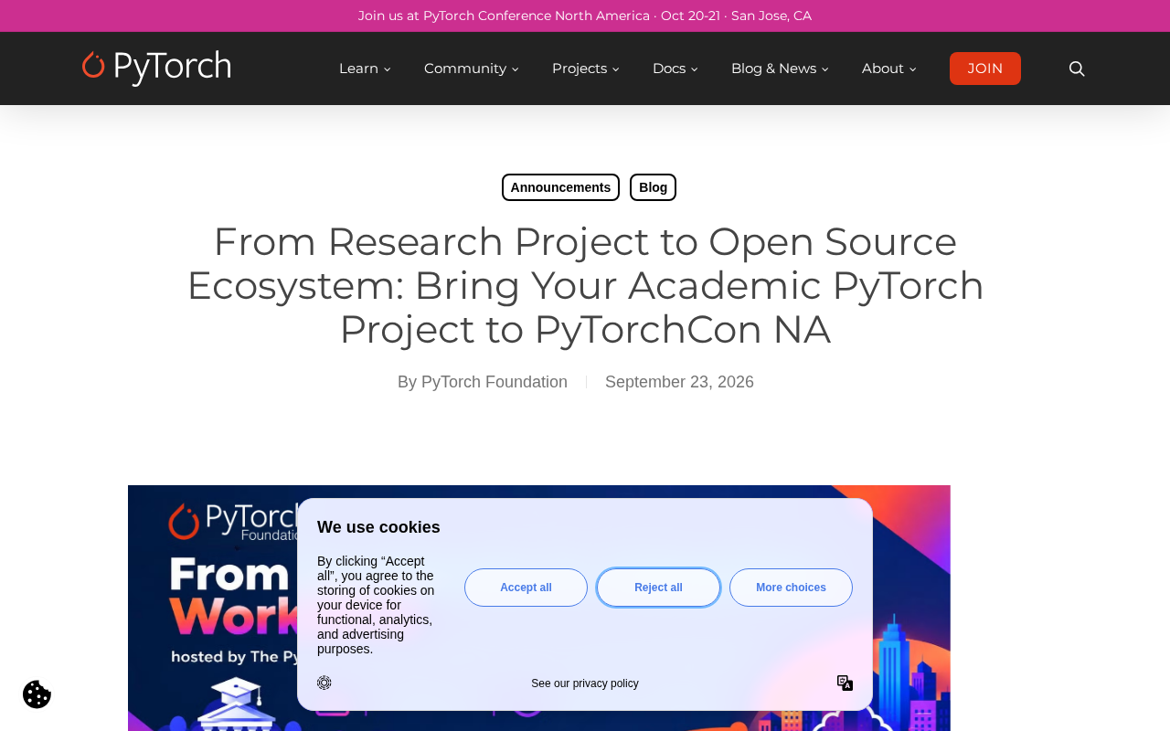 From Research Projects to Open Source Ecosystem: Academic PyTorch Projects Head to PyTorchCon