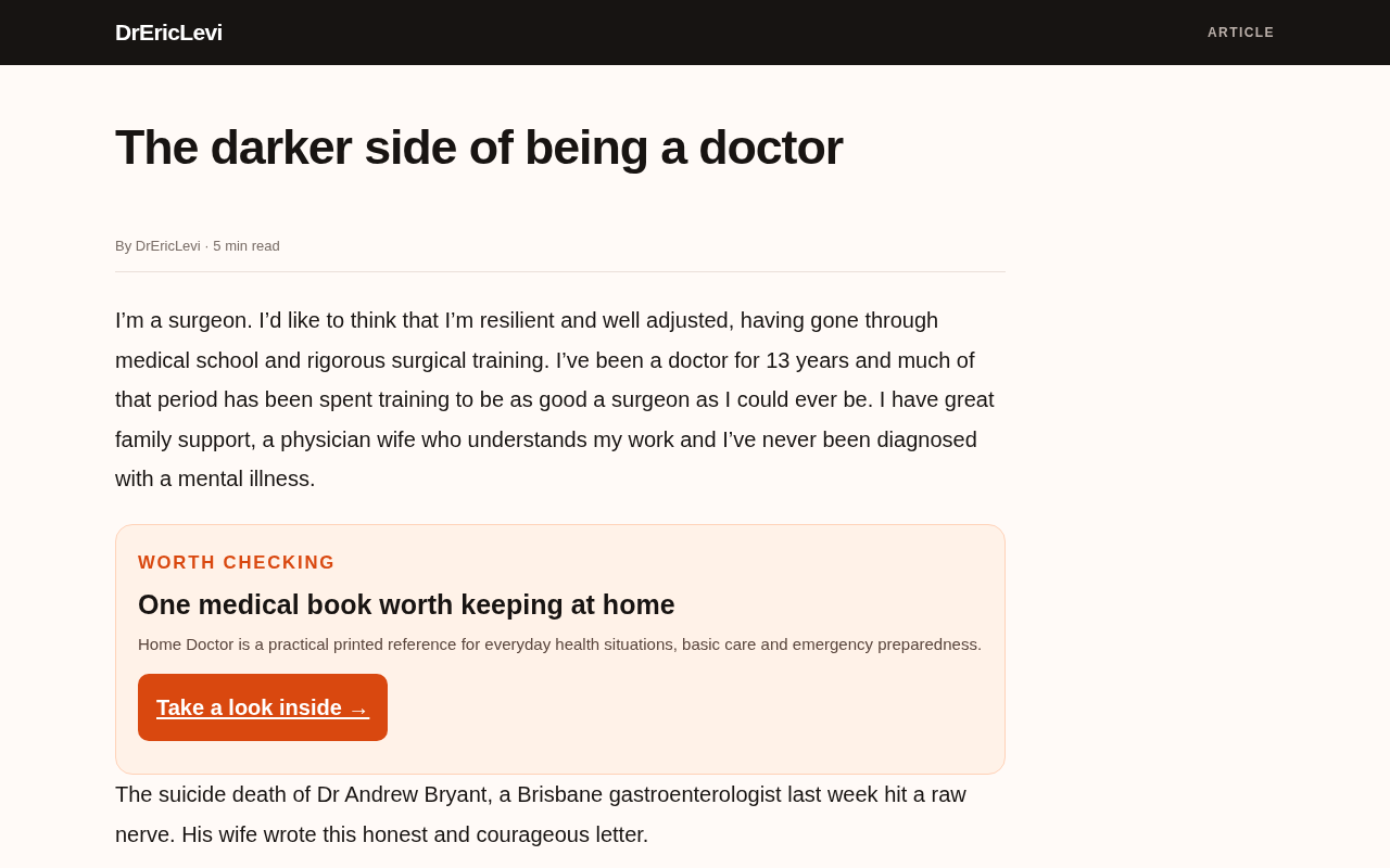 The Darker Side of Being a Doctor: A Deep Reflection That Sparked Widespread Discussion