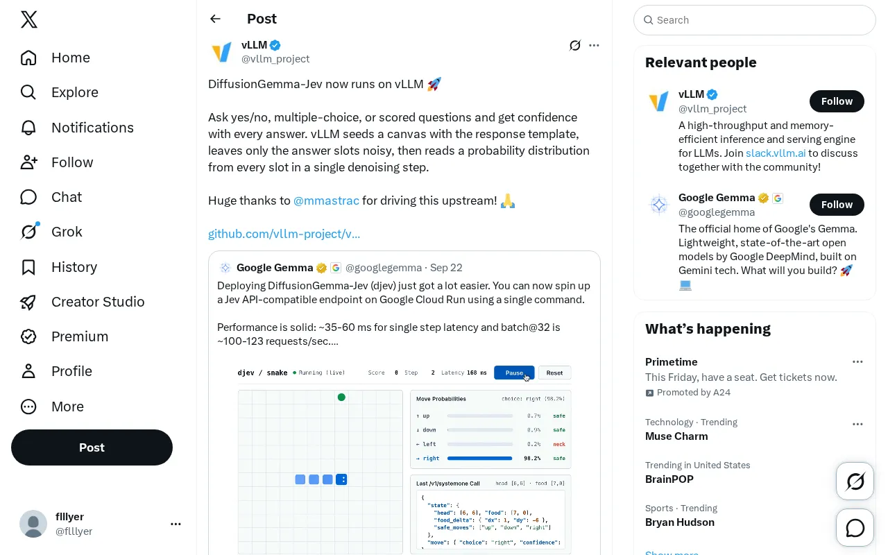 DiffusionGemma-Jev Joins vLLM: Every Answer Now Comes with a Confidence Score