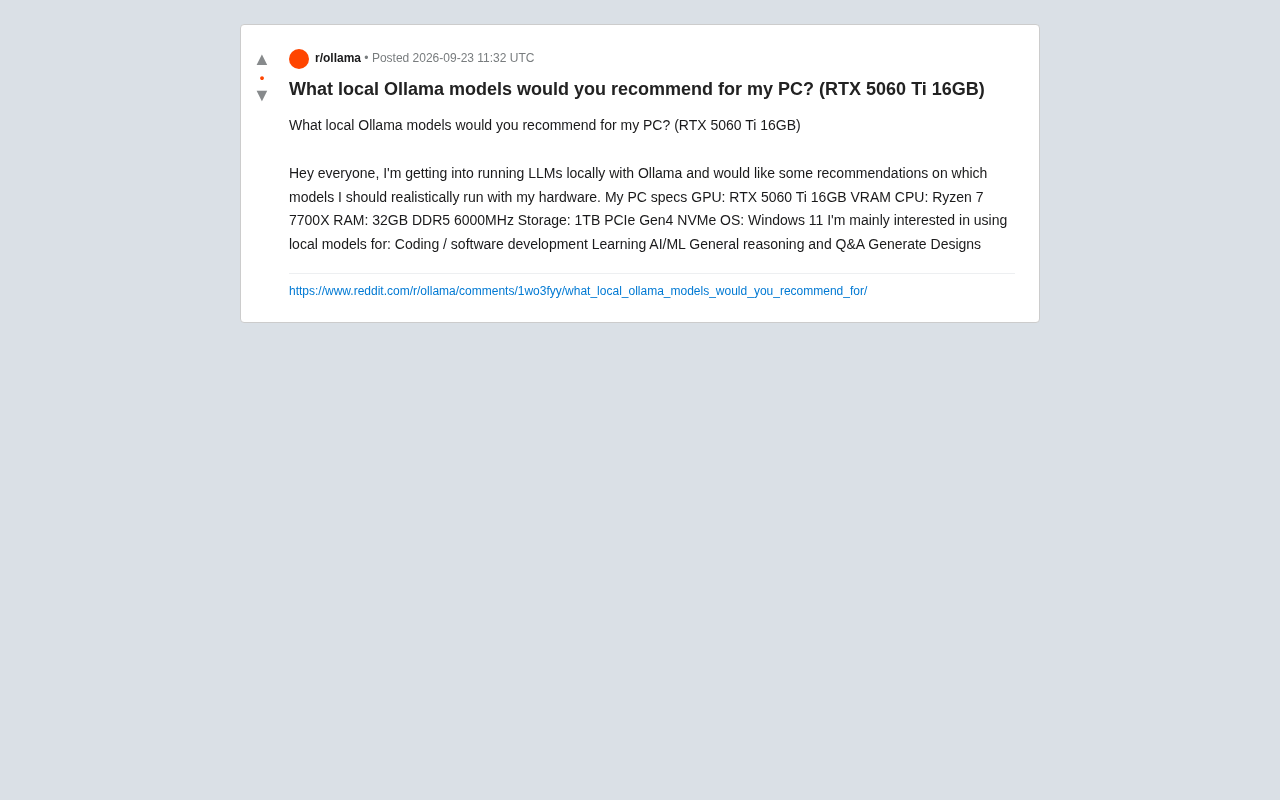 RTX 5060 Ti 16GB Local LLM Selection Guide: Ollama Model Recommendations and Benchmarks