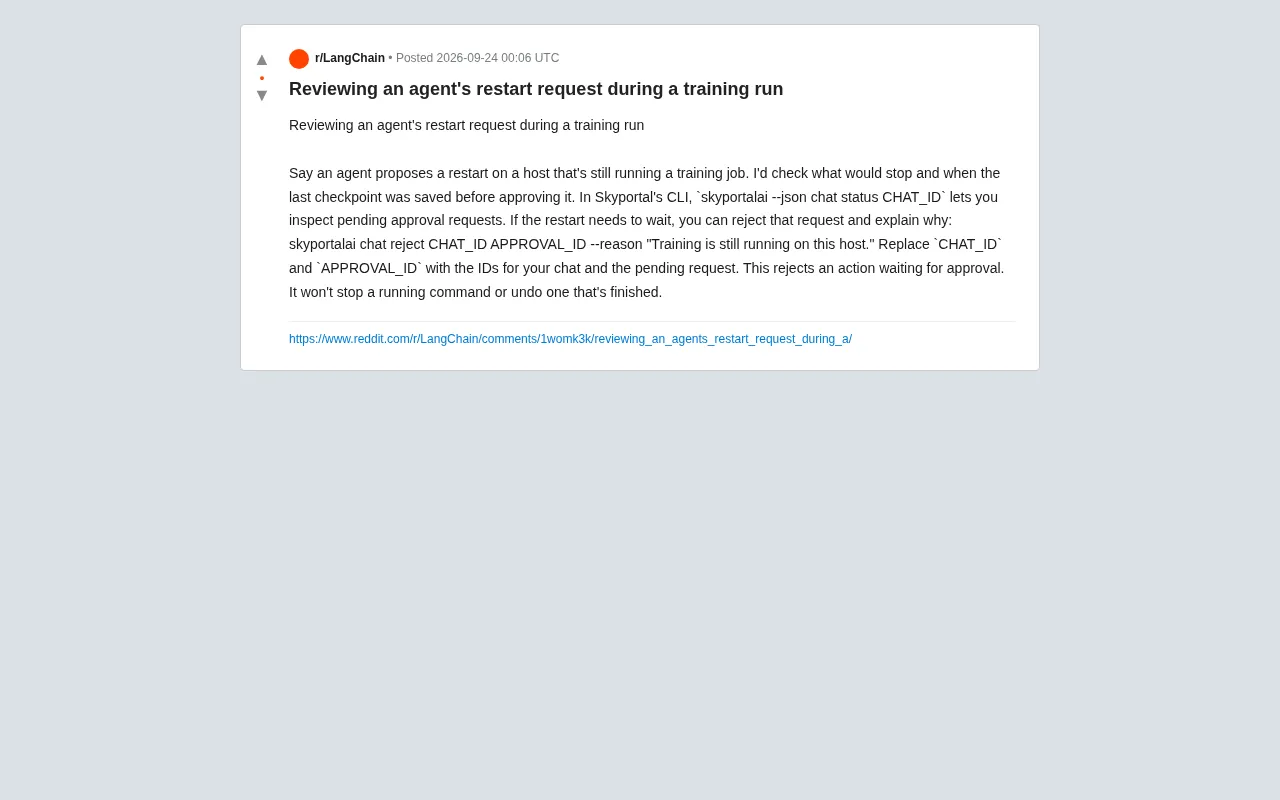 Reviewing AI Agent Restart Requests During Training Jobs: A Practical Skyportal Guide