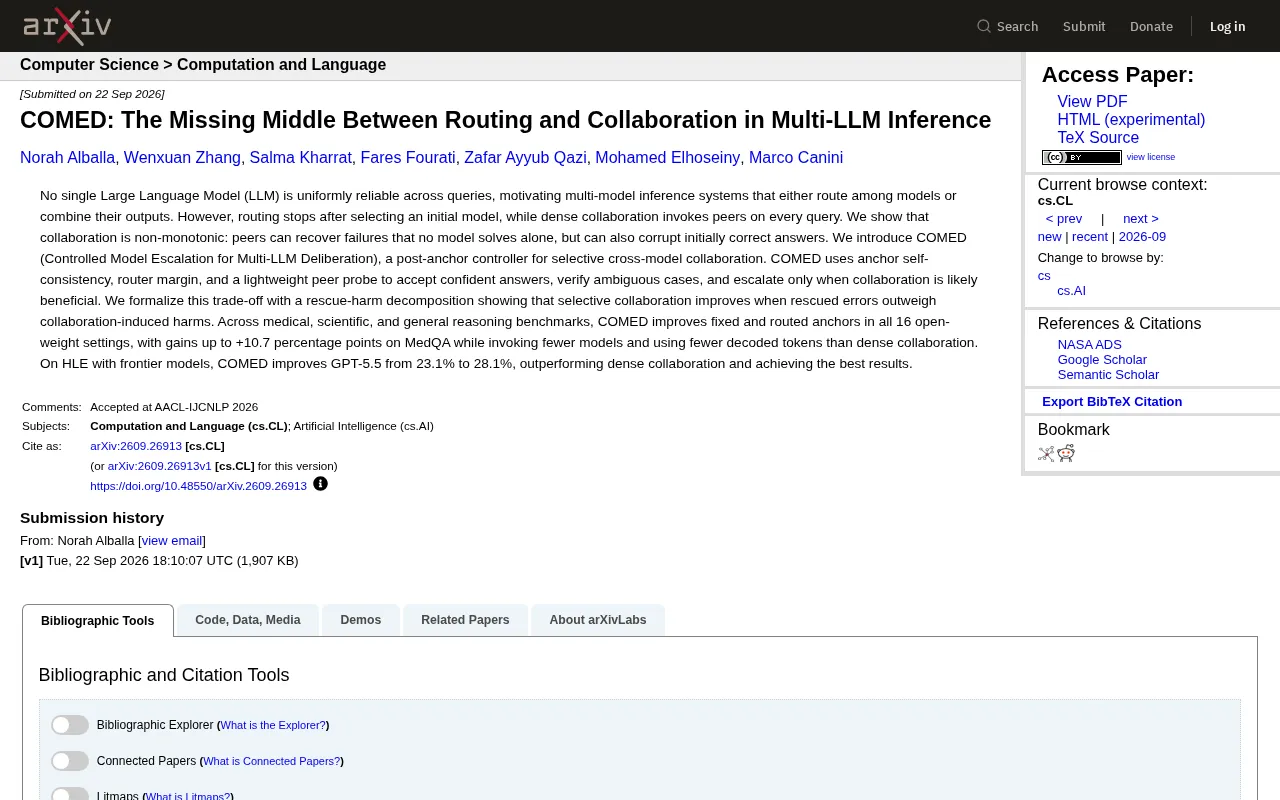 COMED: The 'Missing Middle Ground' Between Routing and Collaboration in Multi-Model Inference