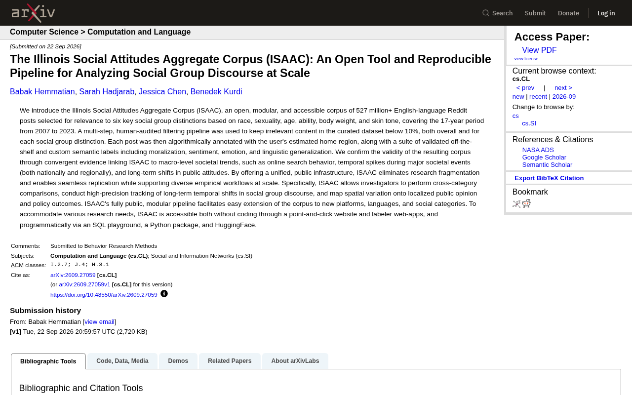 ISAAC Corpus: An Open-Source Tool for Analyzing Social Group Discourse Across 527 Million Reddit Posts