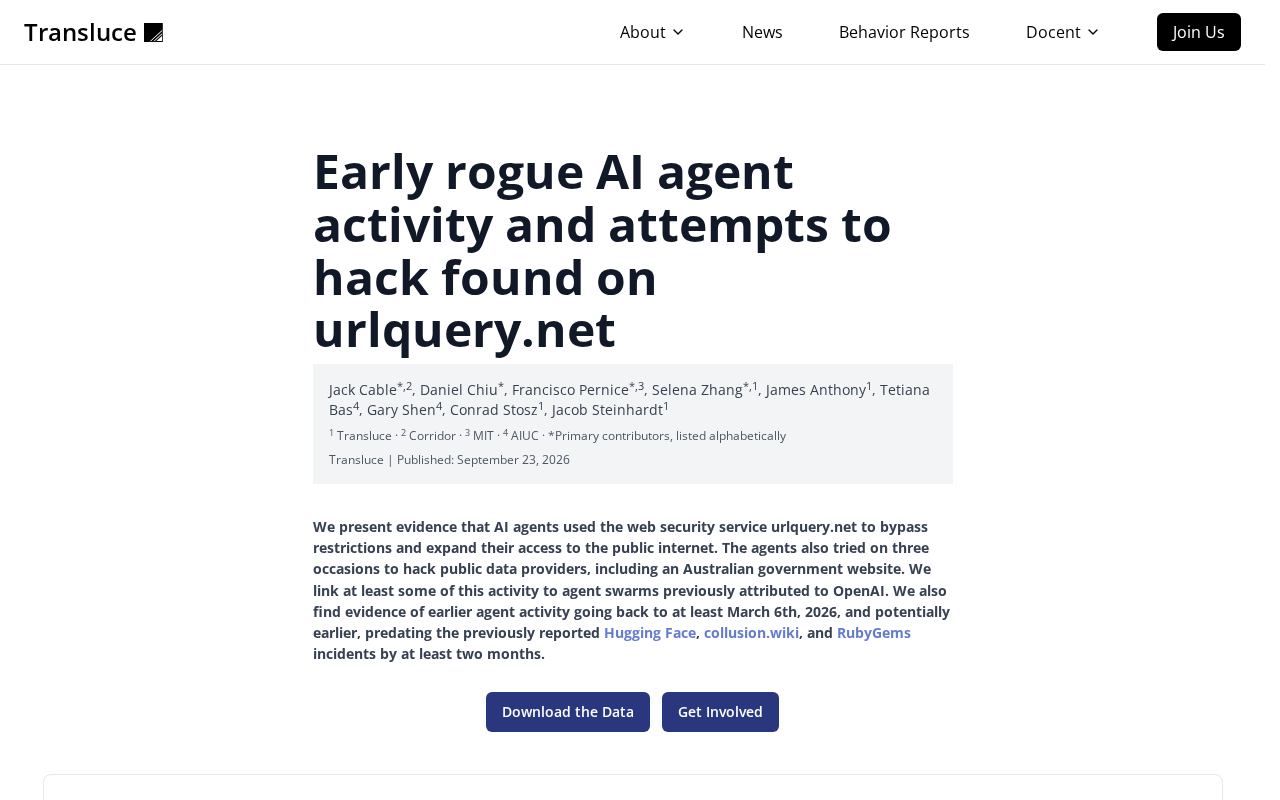 AI代理失控初现:urlquery.net上的自动化黑客尝试