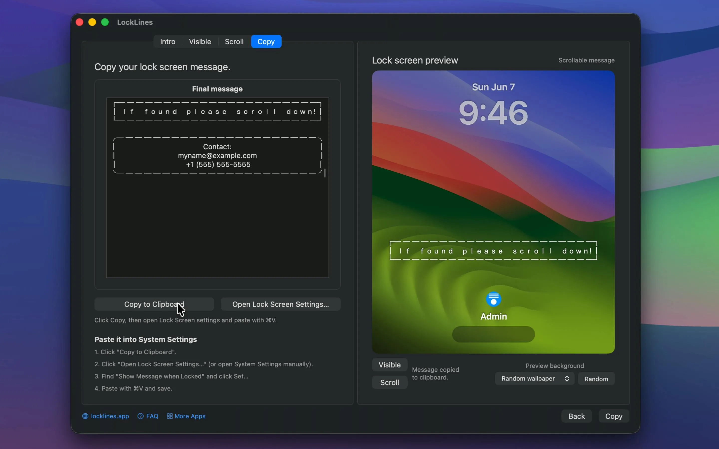 LockLines: Craft the Perfect Custom Message for Your Mac Lock Screen
