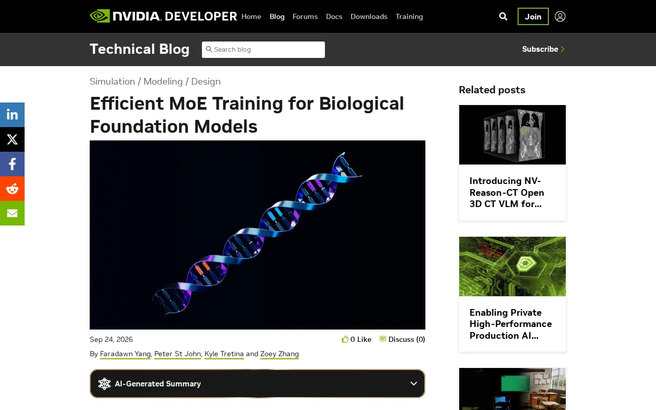 How MoE Architecture Cuts Costs and Boosts Efficiency: Efficient Training of Biological Foundation Models